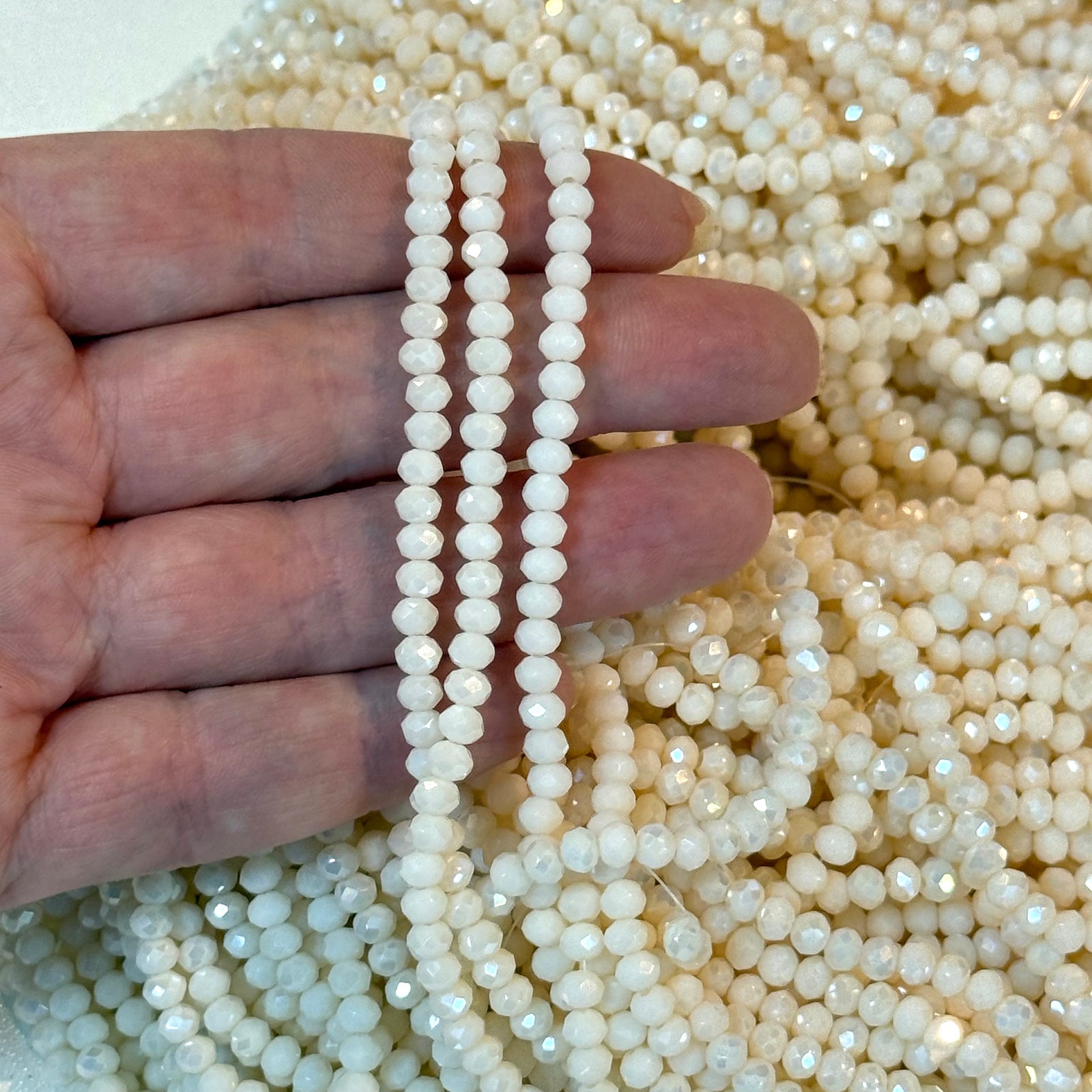 4mm Crystal rondelle beads strand 115 pcs, PBC4C150