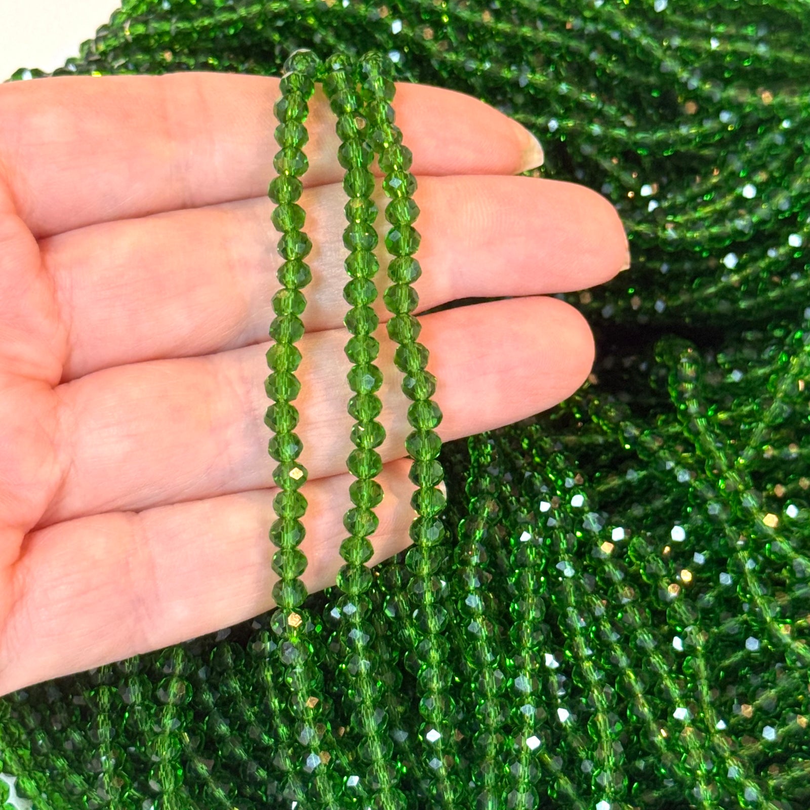 4mm Crystal rondelle beads strand 115 pcs, PBC4C151