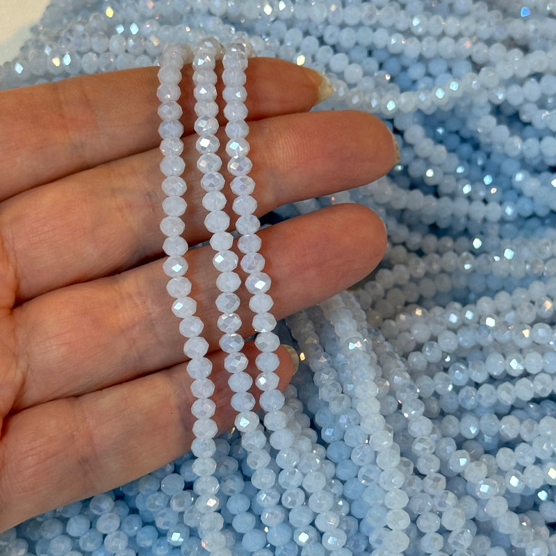 4mm Crystal rondelle beads strand 115 pcs, PBC4C153