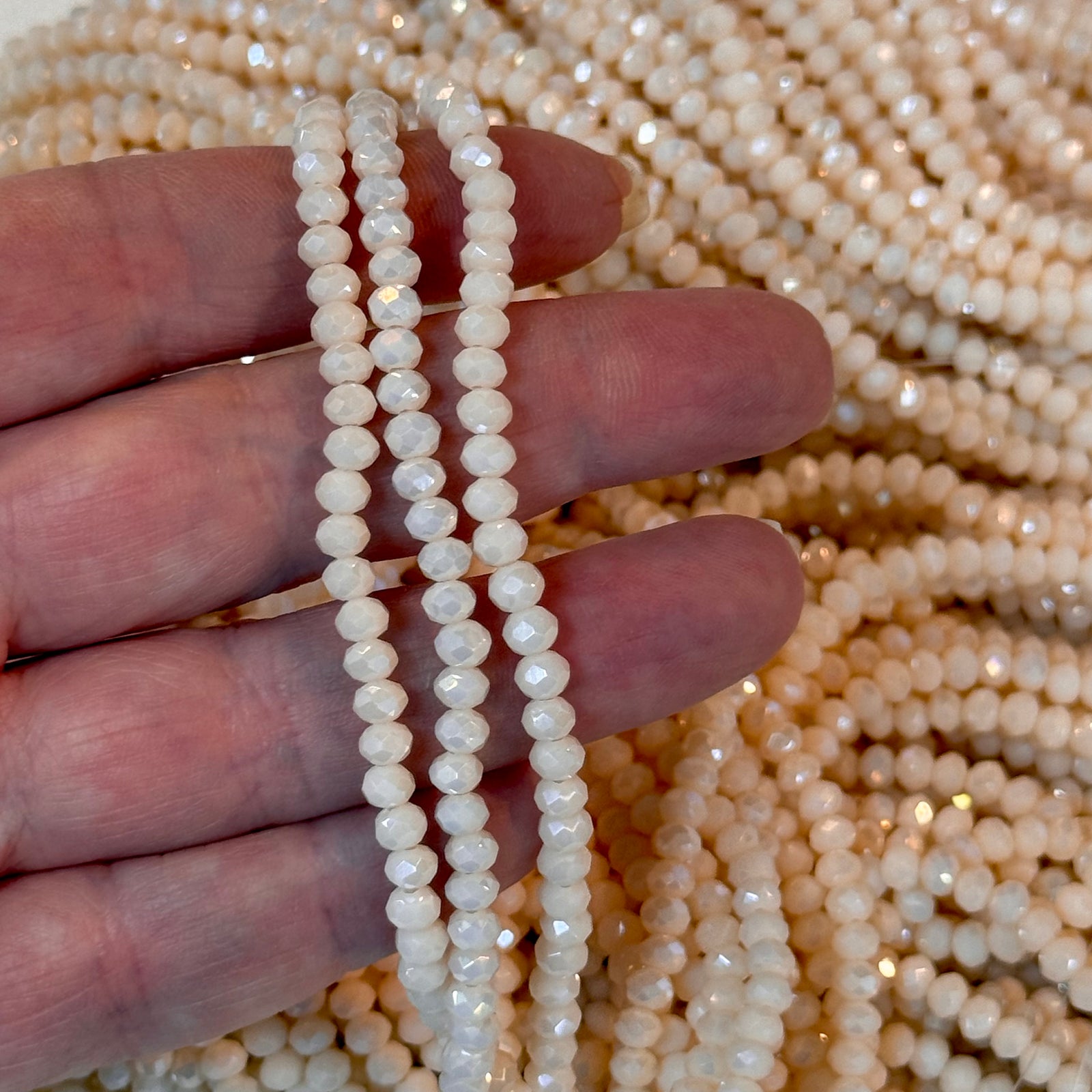 4mm Crystal rondelle beads strand 115 pcs, PBC4C155