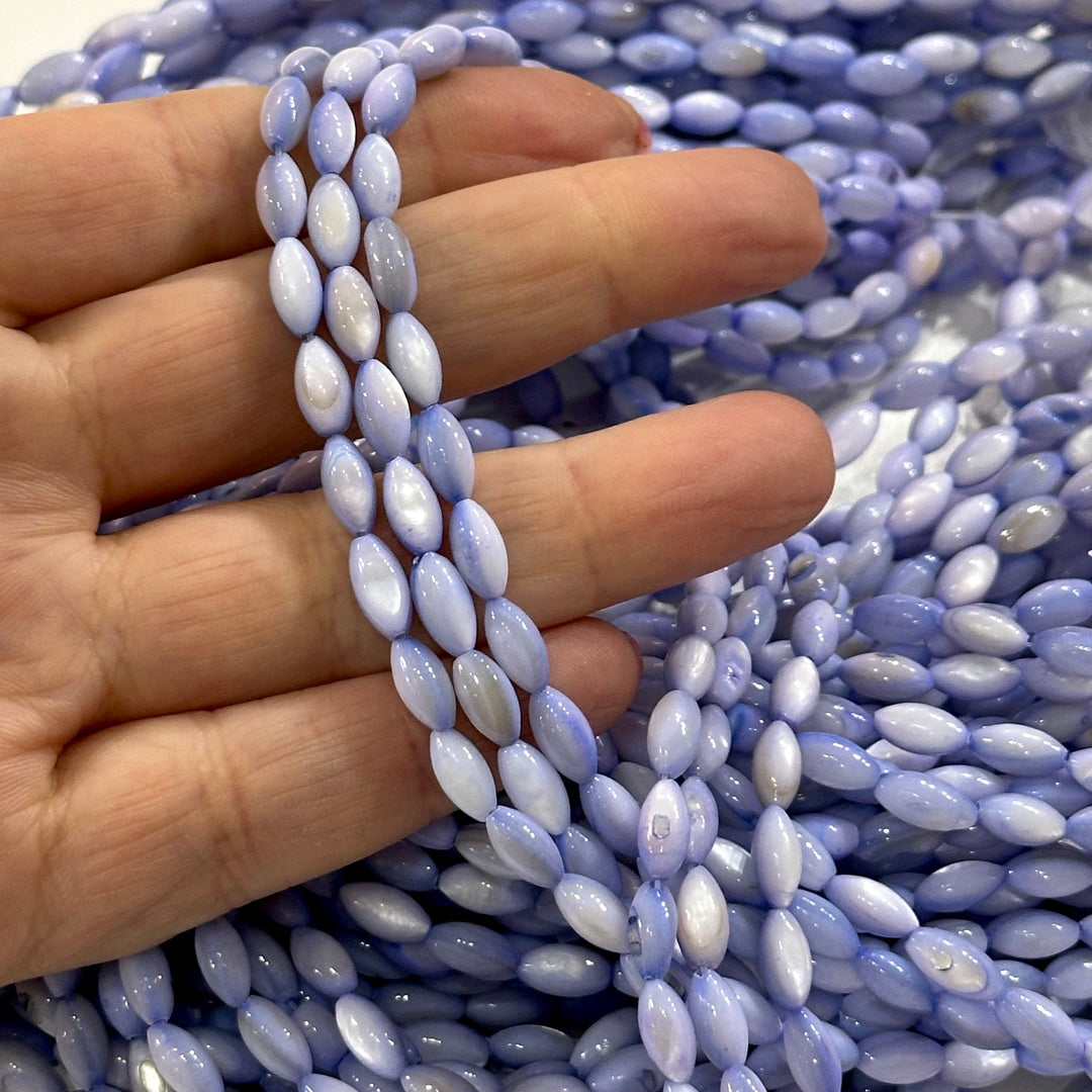 Natural Mother of Pearl Colored Rice Beads,15.5 Inches Strand