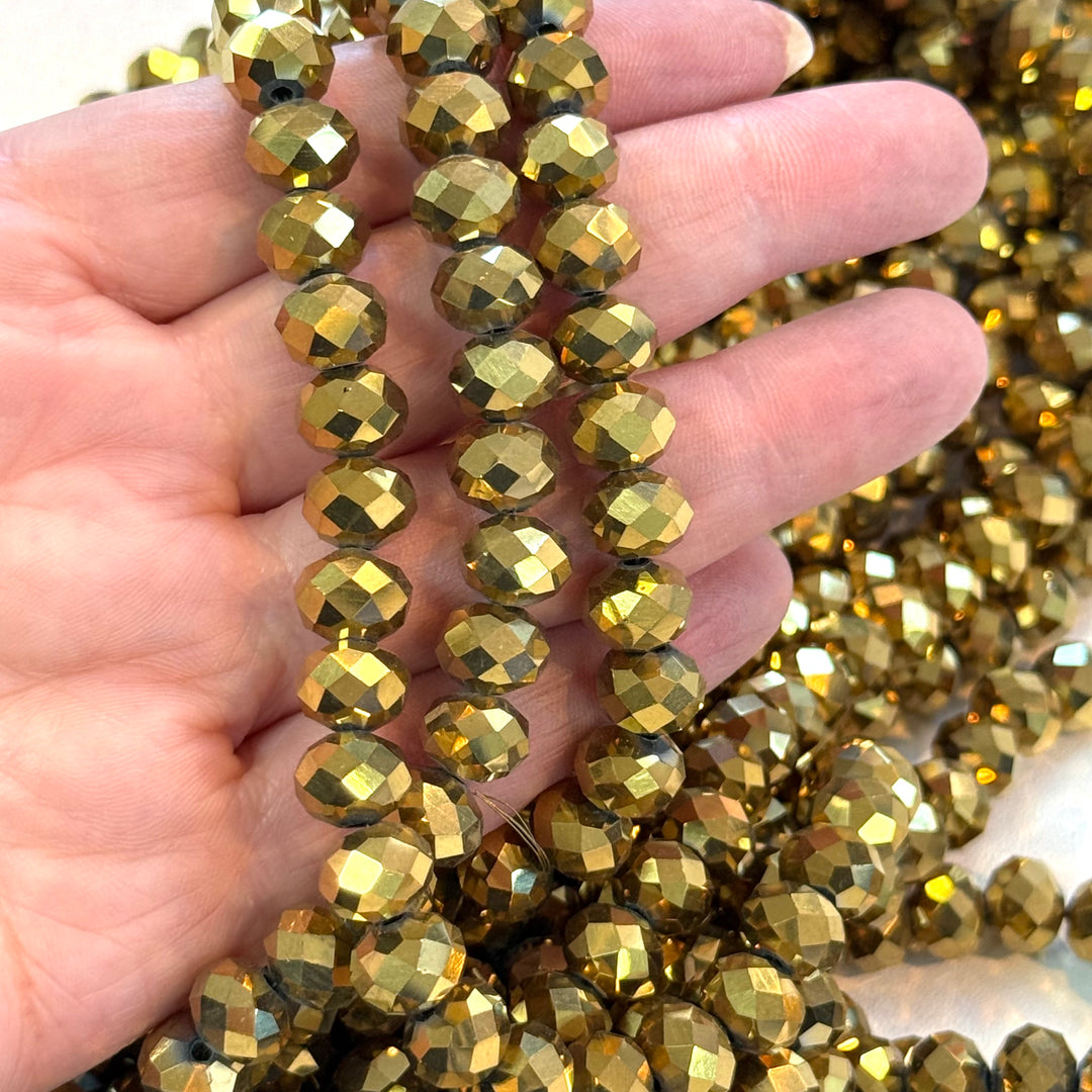 Crystal faceted rondelle - 72 pcs - 10 mm - full strand - PBC10C17,