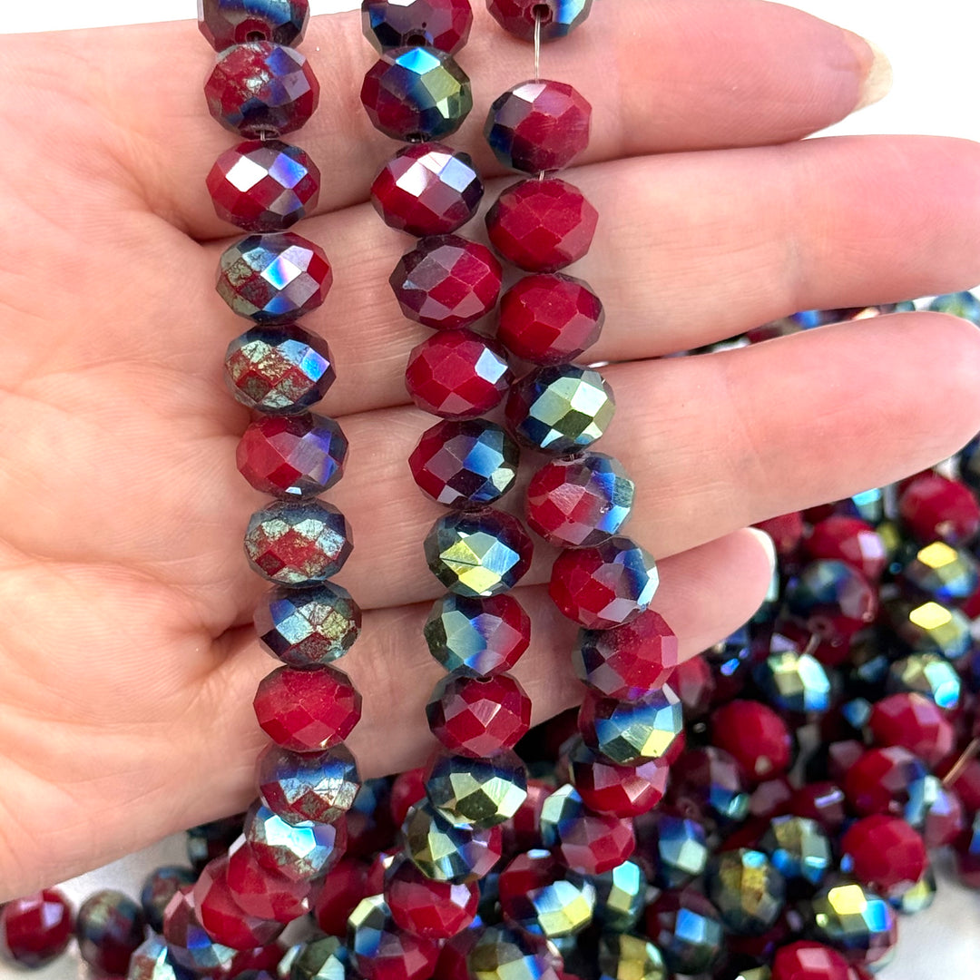 Crystal faceted rondelle - 72 pcs - 10 mm - full strand - PBC10C6