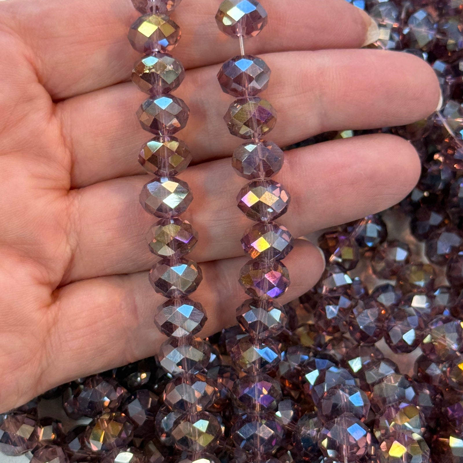 Crystal faceted rondelle - 72 pcs - 10 mm - full strand - PBC10C20,