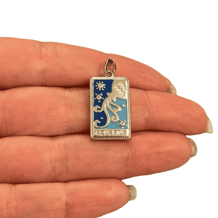 Waterproof Stainless Steel Zodiac Charm, Pendant