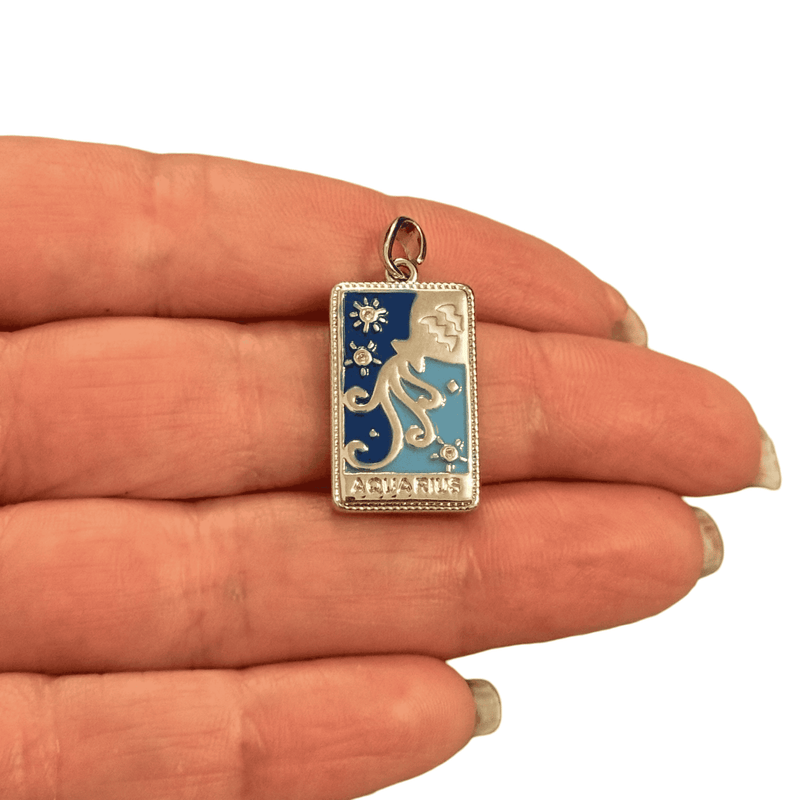 Waterproof Stainless Steel Zodiac Charm, Pendant
