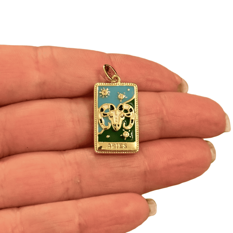 24Kt Gold Plated Waterproof Stainless Steel Zodiac Charm, Pendant