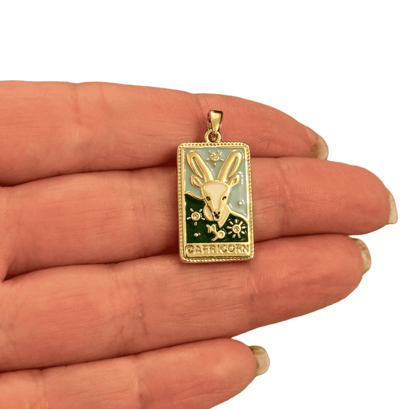 24Kt Gold Plated Waterproof Stainless Steel Zodiac Charm, Pendant