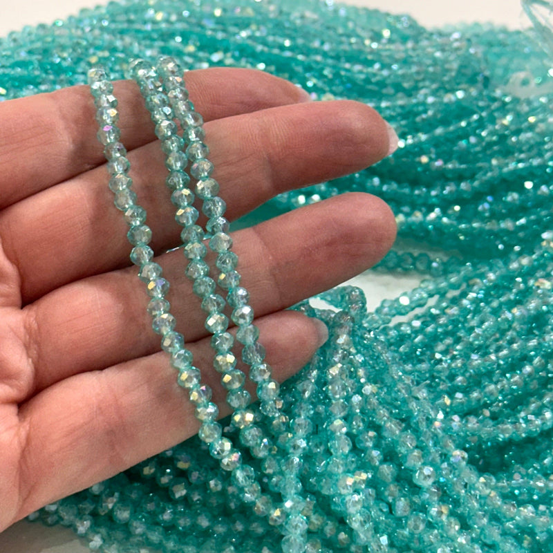 4mm Crystal rondelle beads strand 115 pcs, PBC4C130