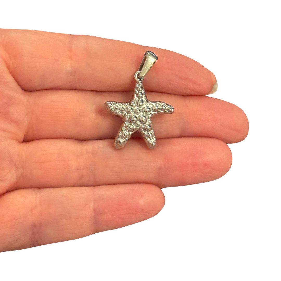 Waterproof 316L Stainless Steel 3D Starfish Pendant