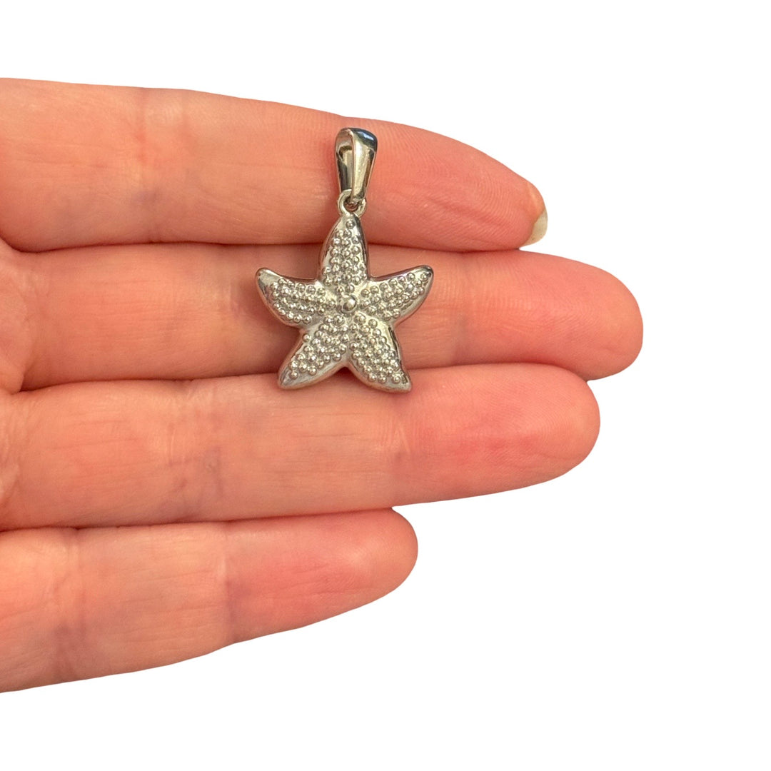 Waterproof 316L Stainless Steel 3D Starfish Pendant