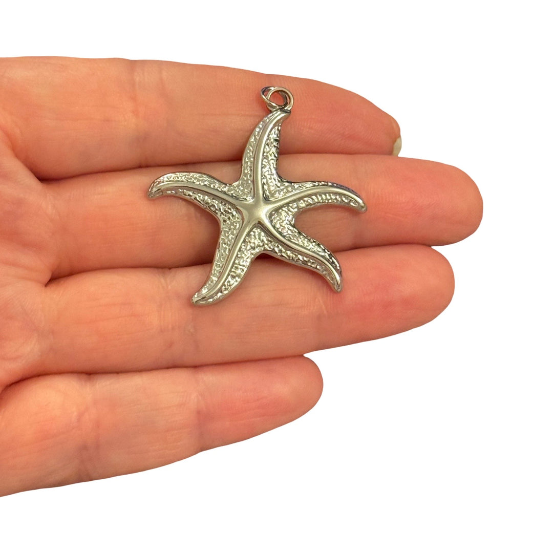 Waterproof 316L Stainless Steel Large Starfish Pendant
