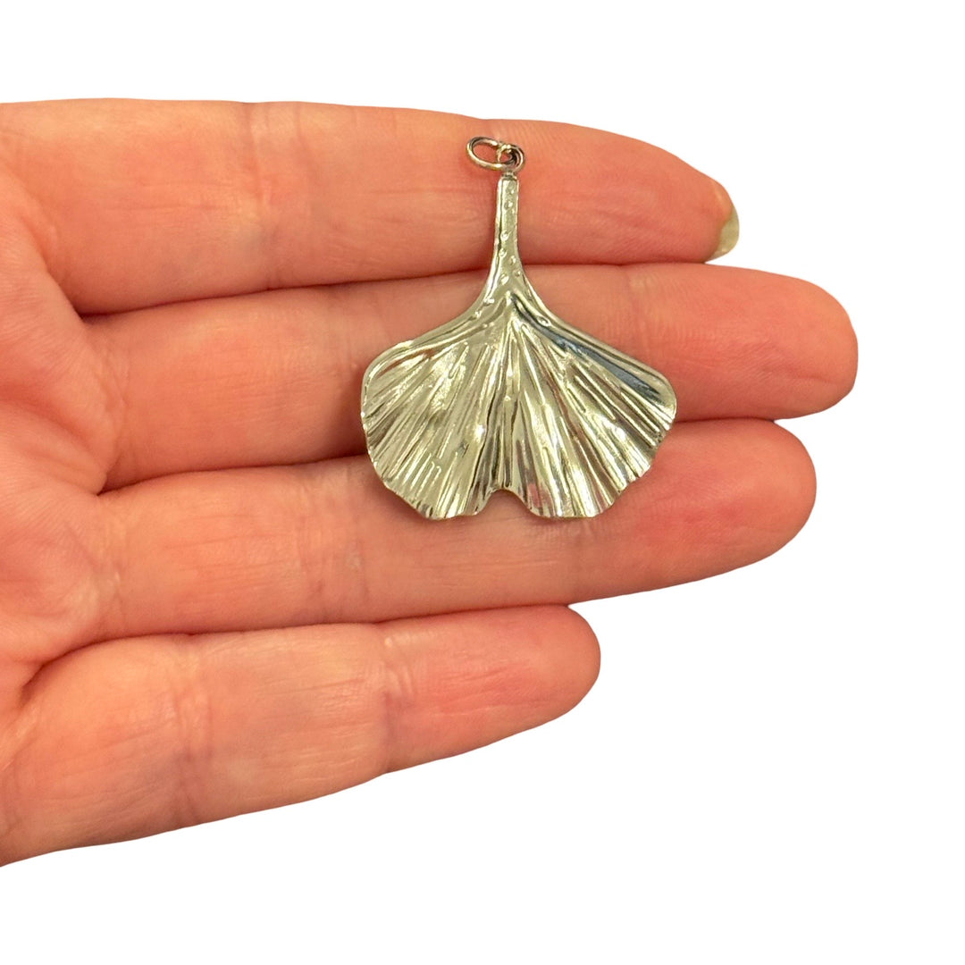 Waterproof 316L Stainless Steel Ginkgo Leaf Pendant – Nature Leaf Charm