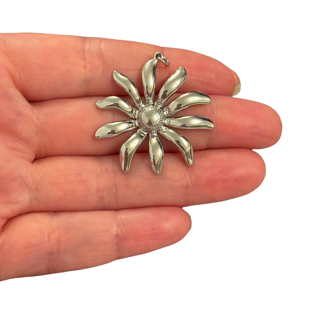 Waterproof 316L Stainless Steel Flower Pendant