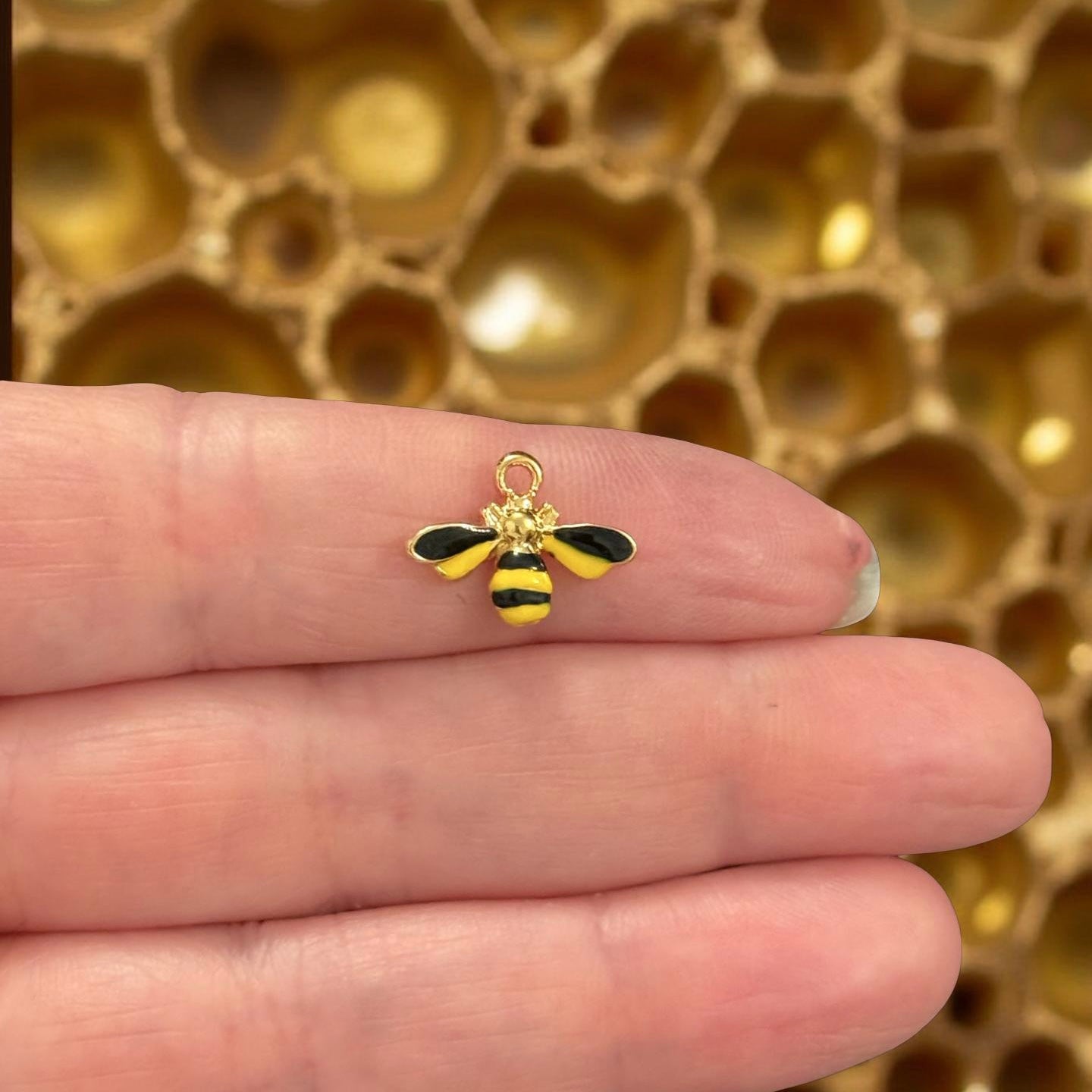 24Kt Gold Plated Enamel Bee Charm