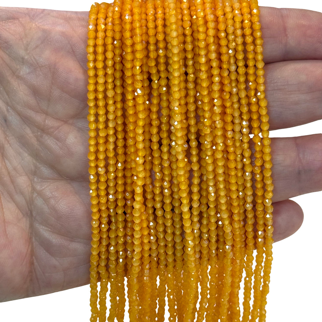 2mm Golden Honey Faceted Round Crystal Beads, PBC2R27