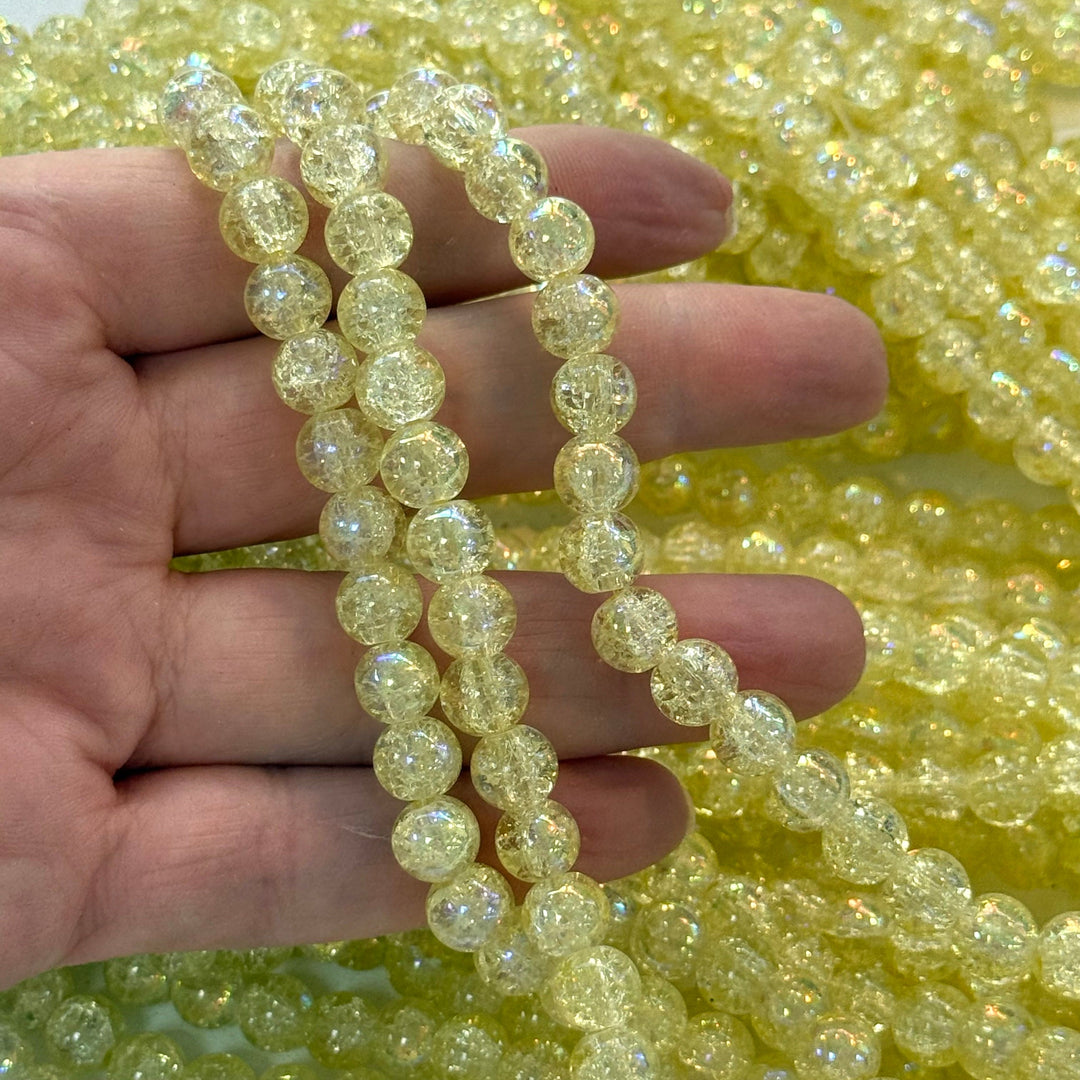 8mm Marbled glass beads, smooth round glass beads full strand 50 beads