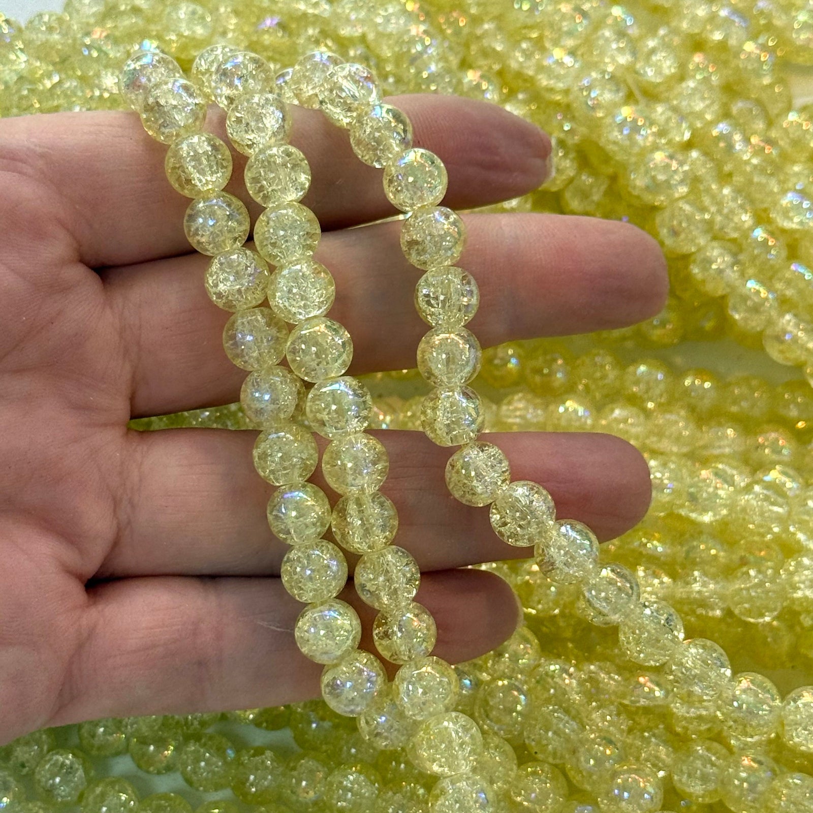 8mm Marbled glass beads, smooth round glass beads full strand 50 beads