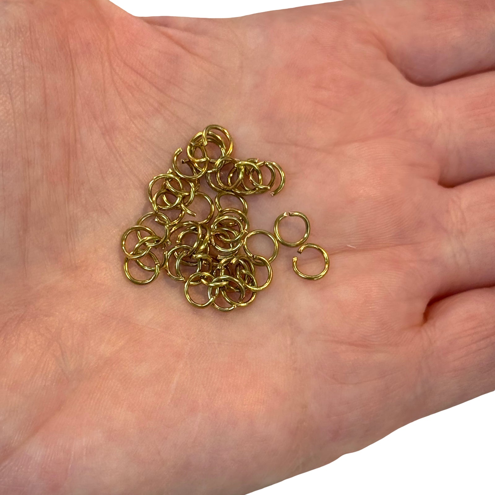 Stainless Steel 24Kt Gold Plated 6x0.8mm Open Jump Rings, 10 pcs in a pack Peppy Beads