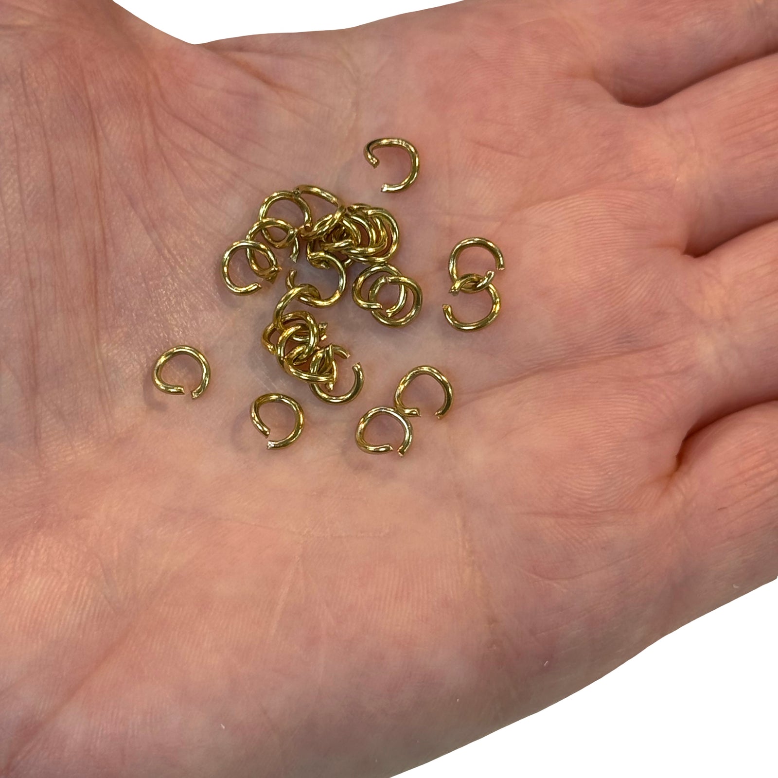 Stainless Steel 24Kt Gold Plated 6x1mm Open Jump Rings, 10 pcs in a pack Peppy Beads