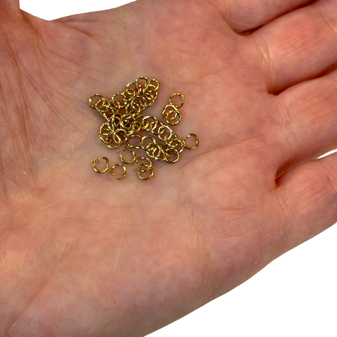 Stainless Steel 24Kt Gold Plated 4x0.7mm Open Jump Rings