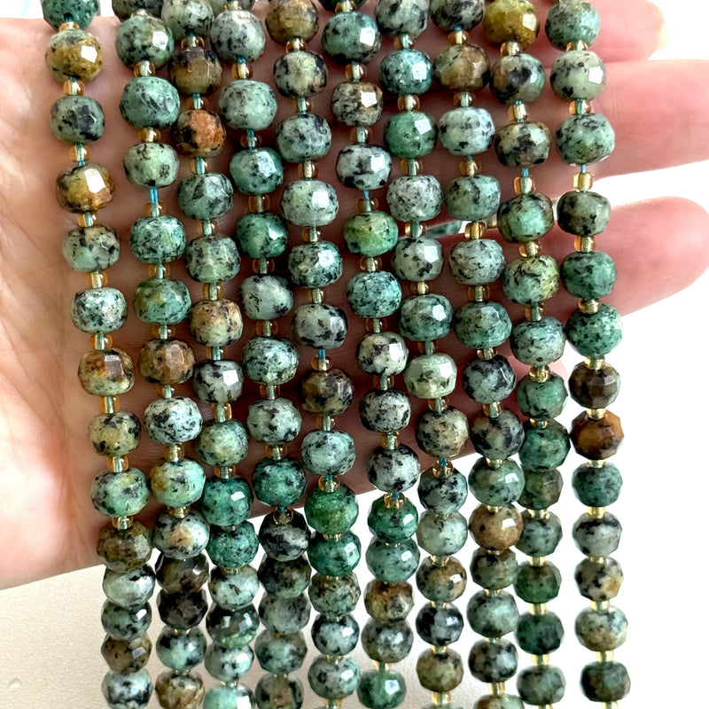 Genuine Green Aventurine Faceted Rondelle Beads – 8x6mm, Sold by Strand