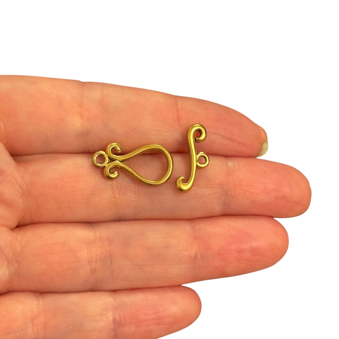 Waterproof 24Kt PVD Gold Plated 316L Stainless Steel Contemporary Toggle Clasp, Decorative Necklace &amp; Bracelet Fastener, 20mm