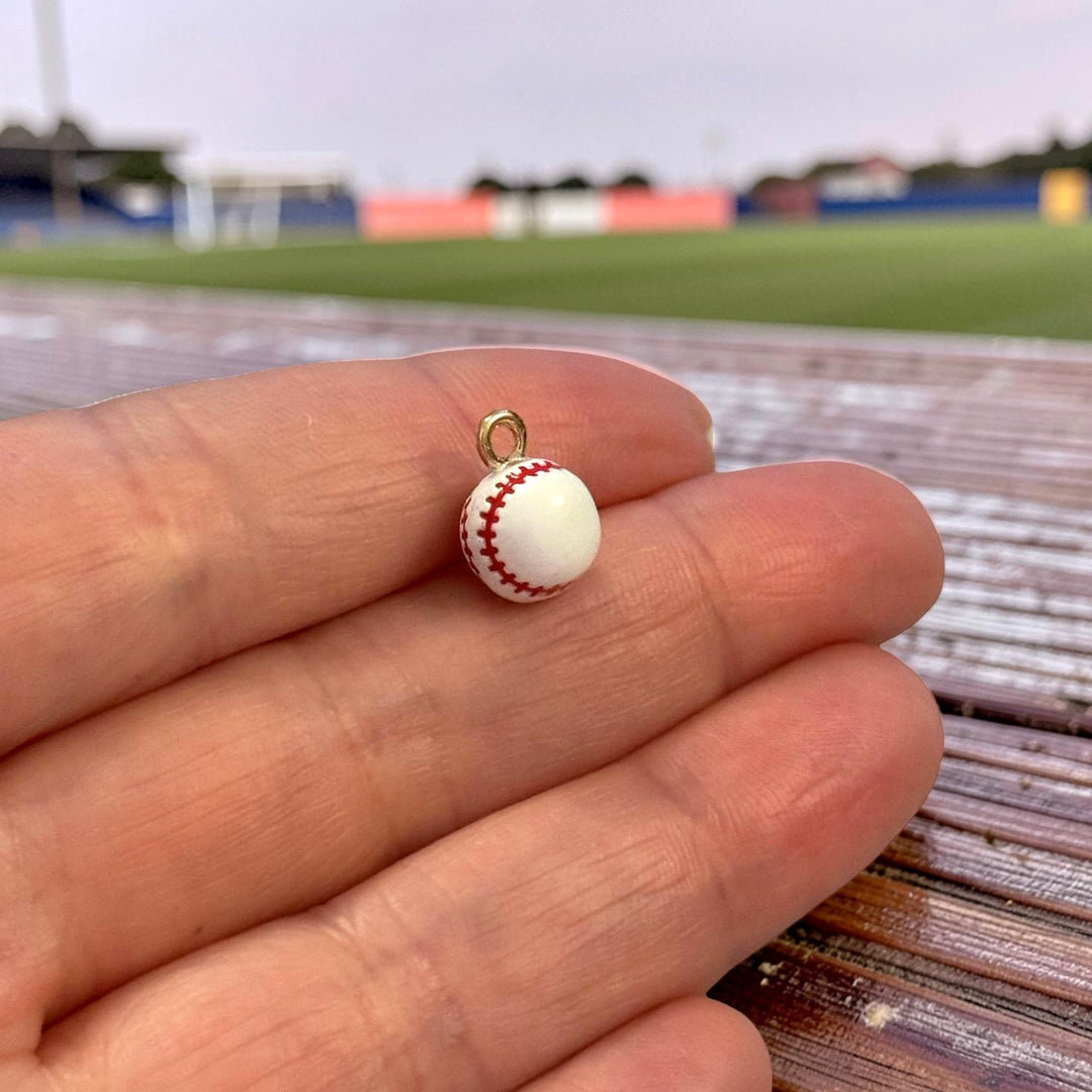Baseball Charm Pendant, Baseball Ball Enamel Charm