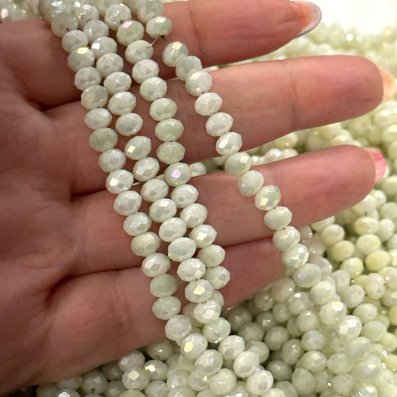 Perles rondelles à facettes en cristal 6mm, PBC6C118