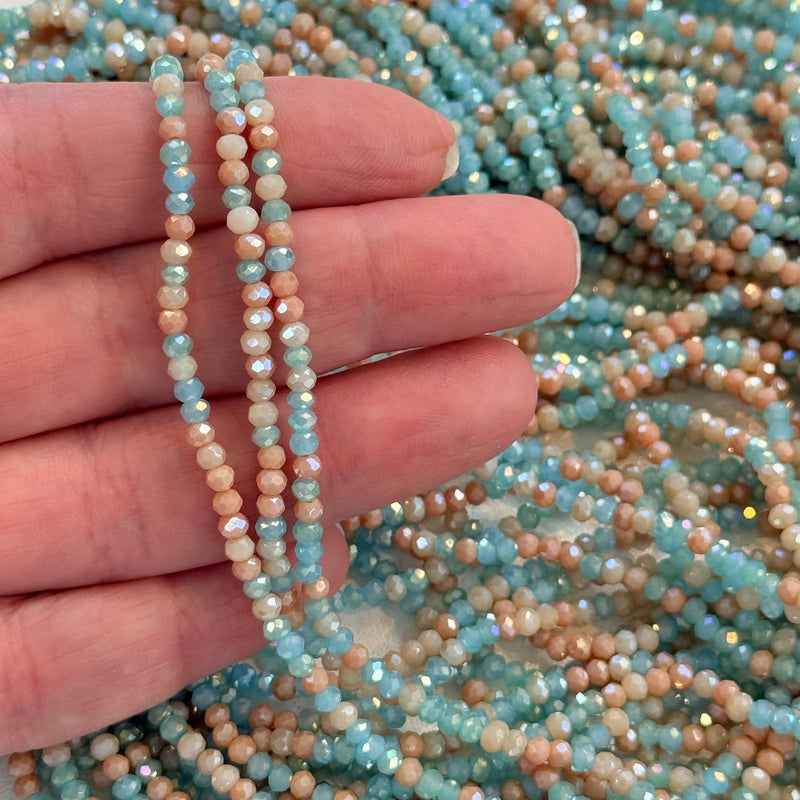 2mm Crystal rondelle beads strand 165 pcs, PBC2C148