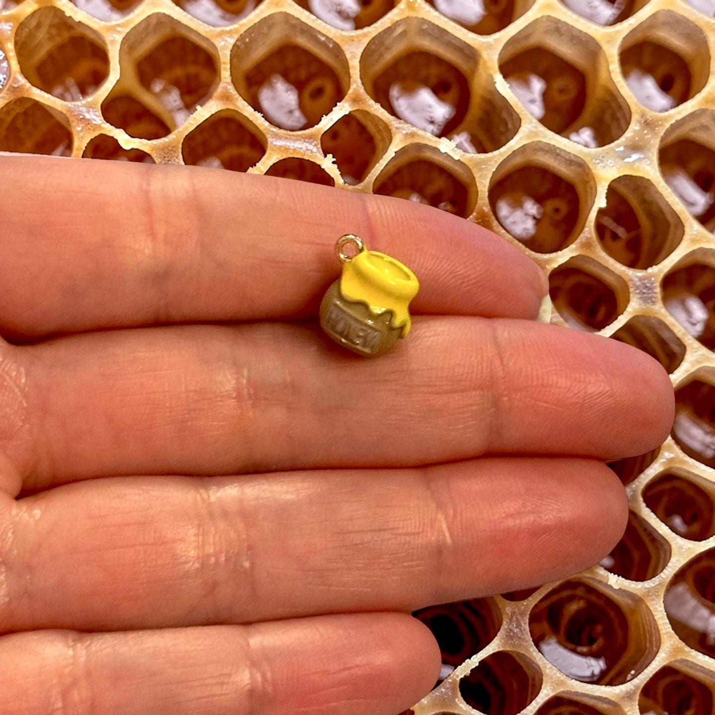 Honey Pot Enamel Charm