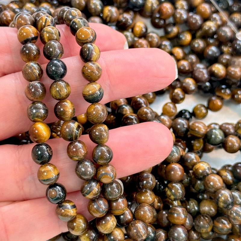 Tiger Eye 6mm Round Beads – Full Strand of 60 Natural Gemstone Beads