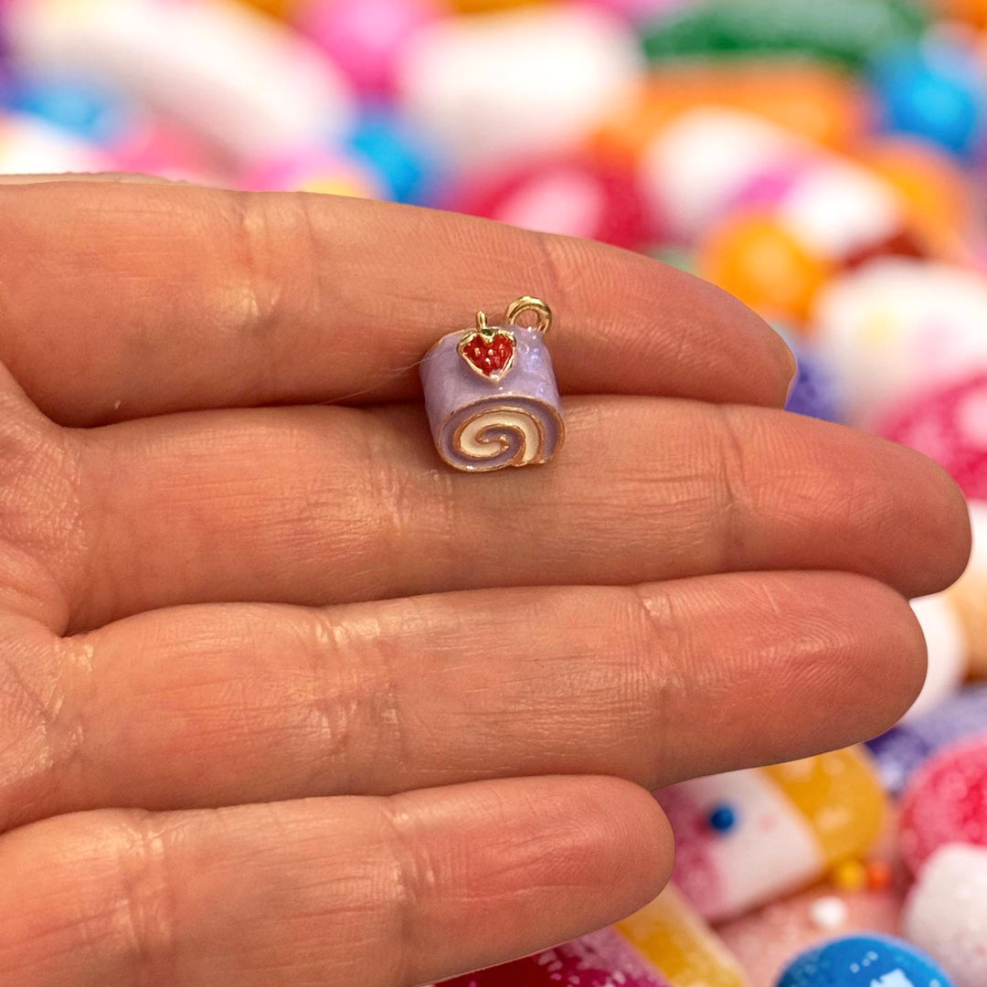 Strawberry Swiss Roll Charm