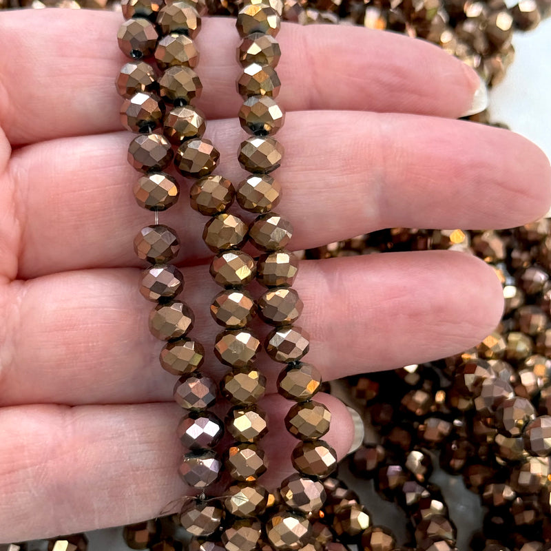 Crystal faceted rondelle 6mm Beads, PBC6C82