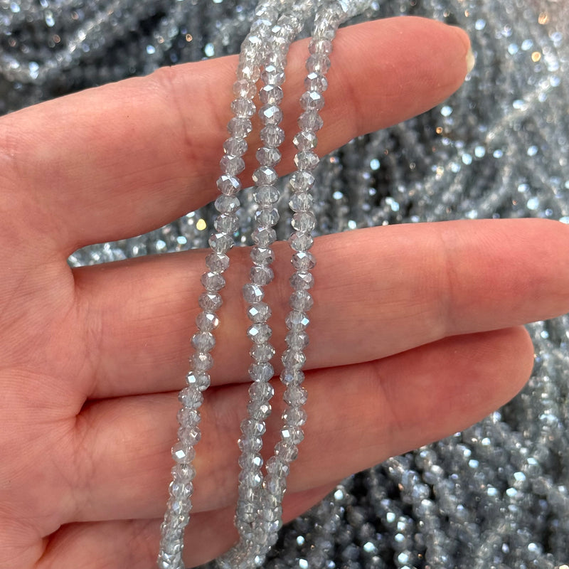 Crystal faceted rondelle 3mm Beads, PBC3C120