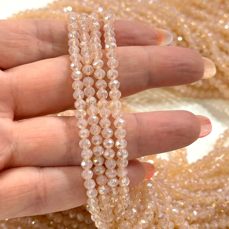 Kristall facettierte Rondelle 4mm Perlen, PBC4C101