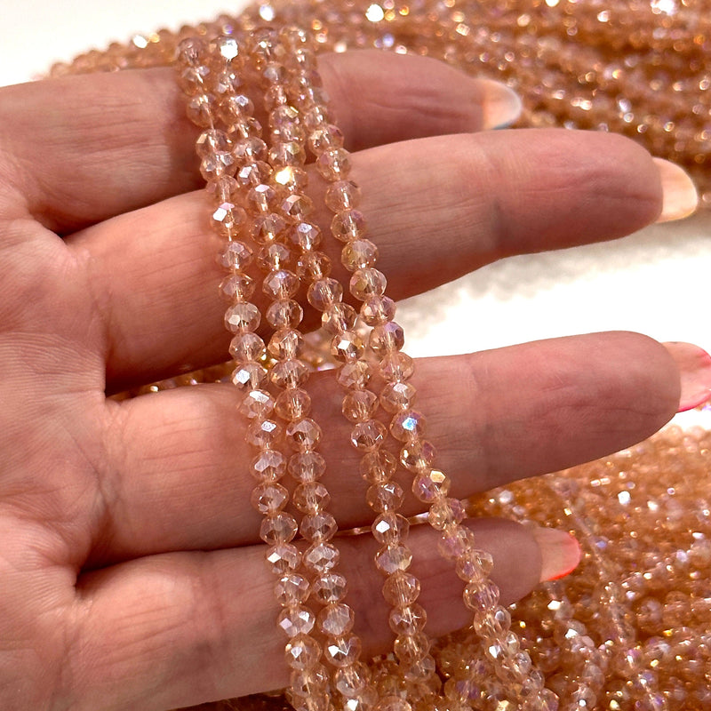 Perles rondelles à facettes en cristal 4mm, PBC4C101