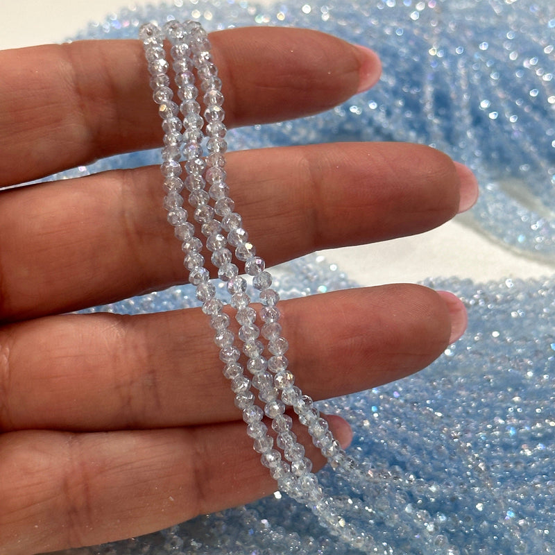 Perles rondelles à facettes en cristal 2mm, PBC2C58