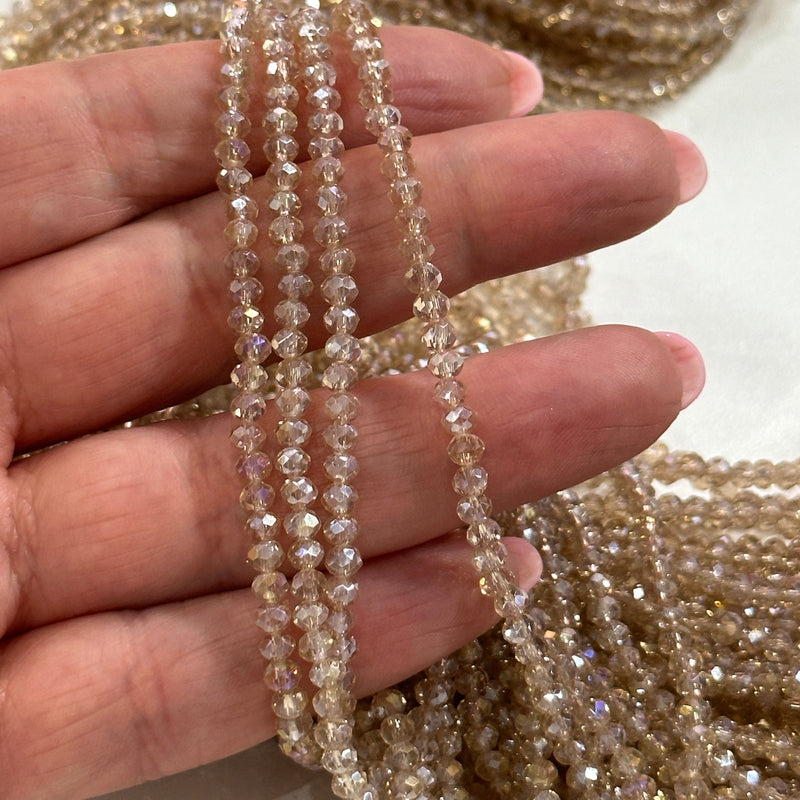 Crystal faceted rondelle 3mm Beads, PBC3C83,