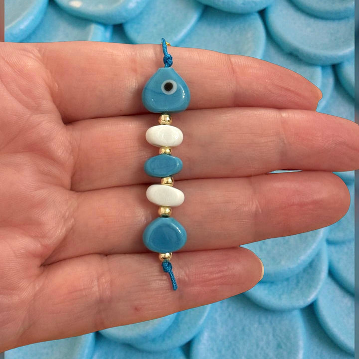 Hand Made Murano Glass Beads, 5 Beads Set for making Murano Glass Fish Bone Charm