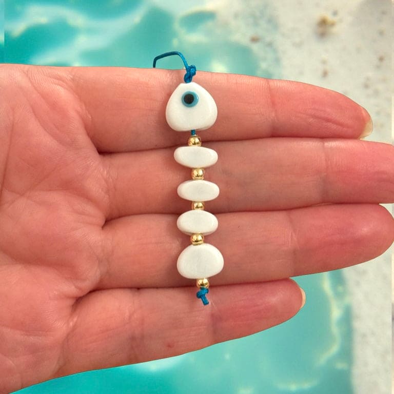 Hand Made Murano Glass Beads, 5 Beads Set for making Murano Glass Fish Bone Charm