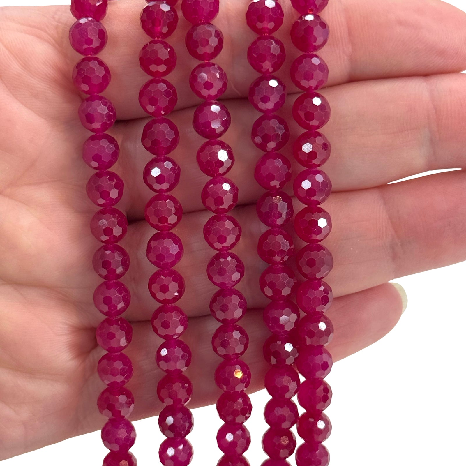 AAA Grade Ruby Gemstone Beads – 6mm Faceted Round