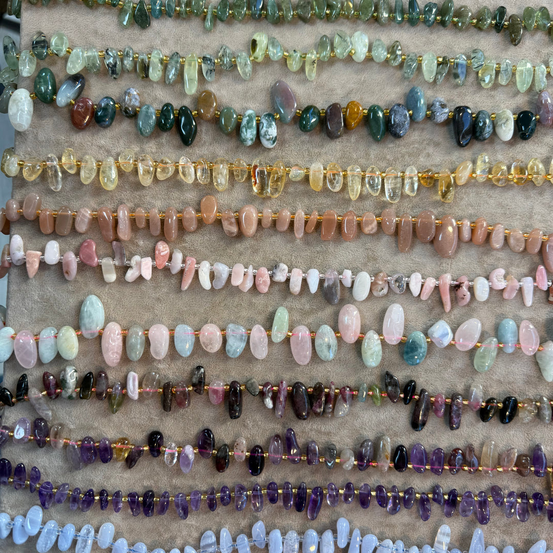 Mixed Gemstone Organic Pebble Beads