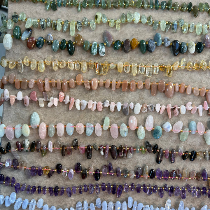 Mixed Gemstone Organic Pebble Beads