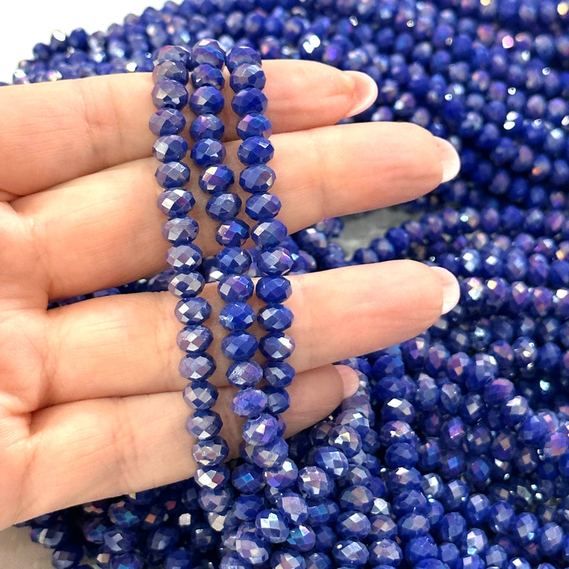 Perles rondelles à facettes en cristal 6mm, PBC6C136