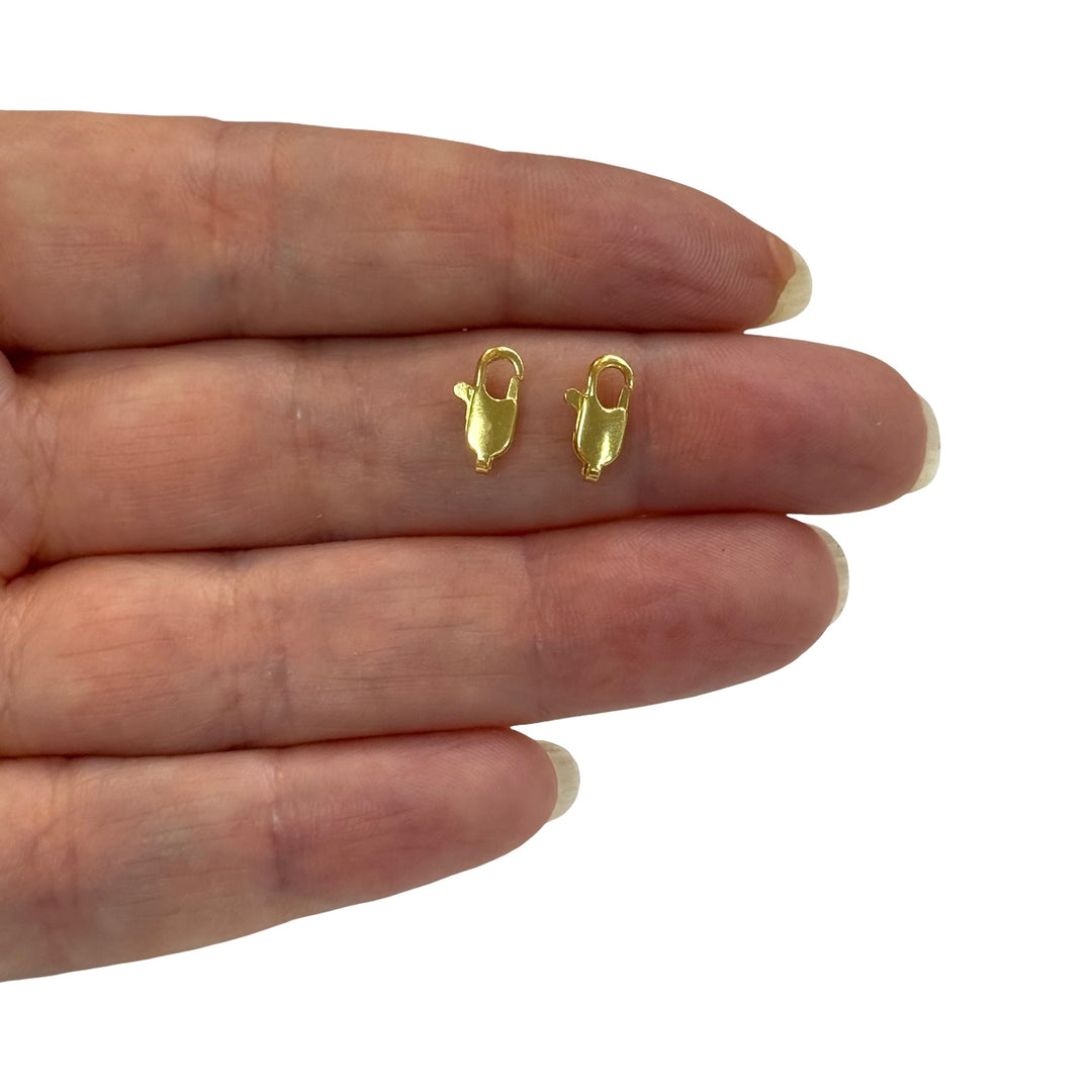 24K Shiny Gold Plated Lobster Clasps 10x3.7mm 2 pcs in a pack, Gold Parrot Clasp,801 Gold Claw Clasp