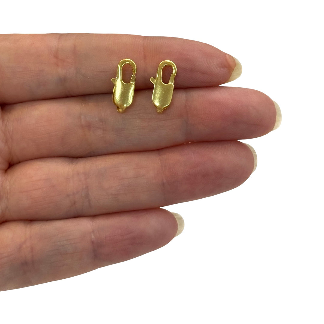 24 Karat glänzend vergoldete Karabinerverschlüsse (14 mm x 5 mm) 3 Stück in einer Packung