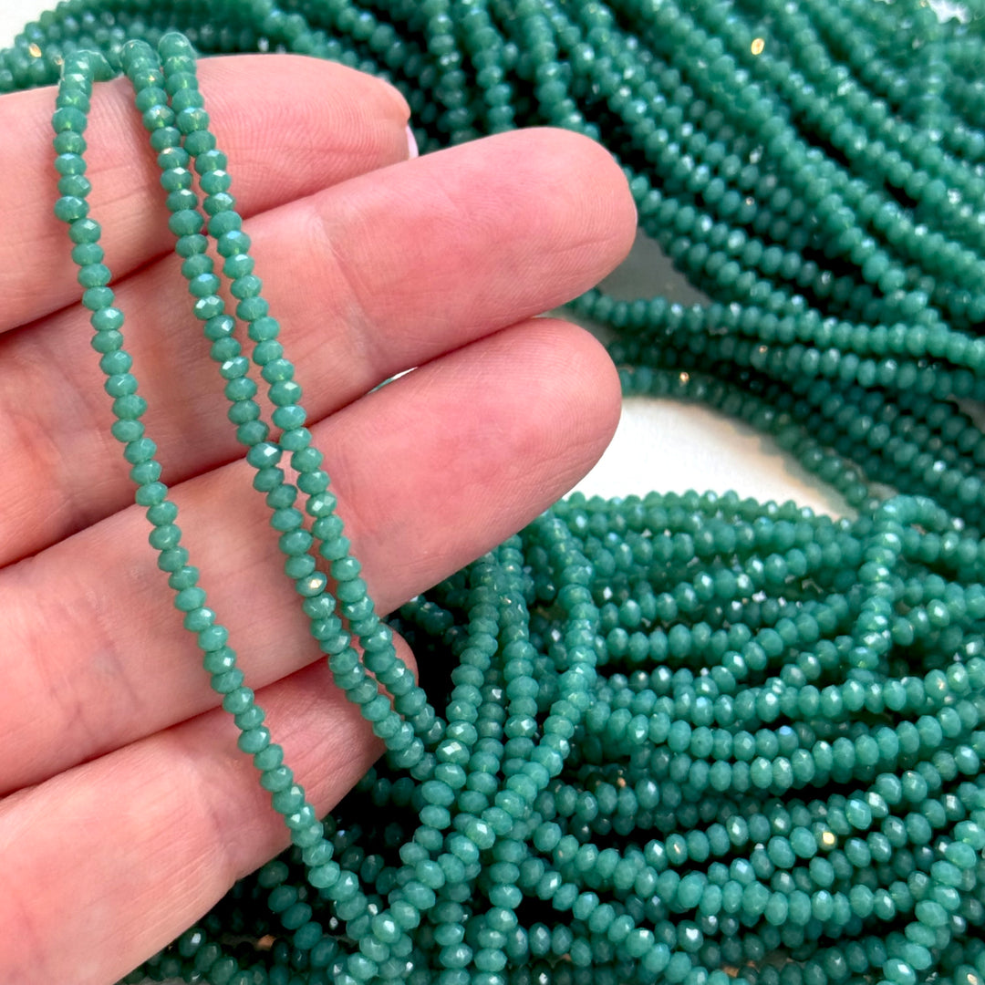 1mm Crystal rondelle beads strand 180 pcs, PBC1C89