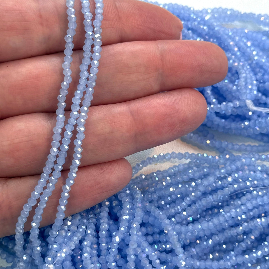 1mm Crystal rondelle beads strand 180 pcs, PBC1C90