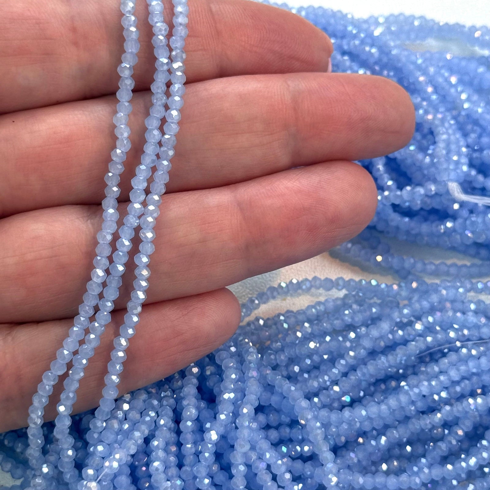 1mm Crystal rondelle beads strand 180 pcs, PBC1C90